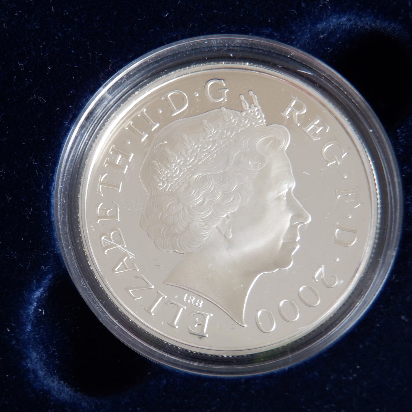 2000 Fine 1oz Proof .925 Silver British 5-Pound Coin: THE QUEEN MOTHER SILVER CENTENARY (1900-2000)