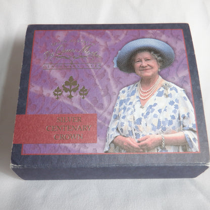 2000 Fine 1oz Proof .925 Silver British 5-Pound Coin: THE QUEEN MOTHER SILVER CENTENARY (1900-2000)