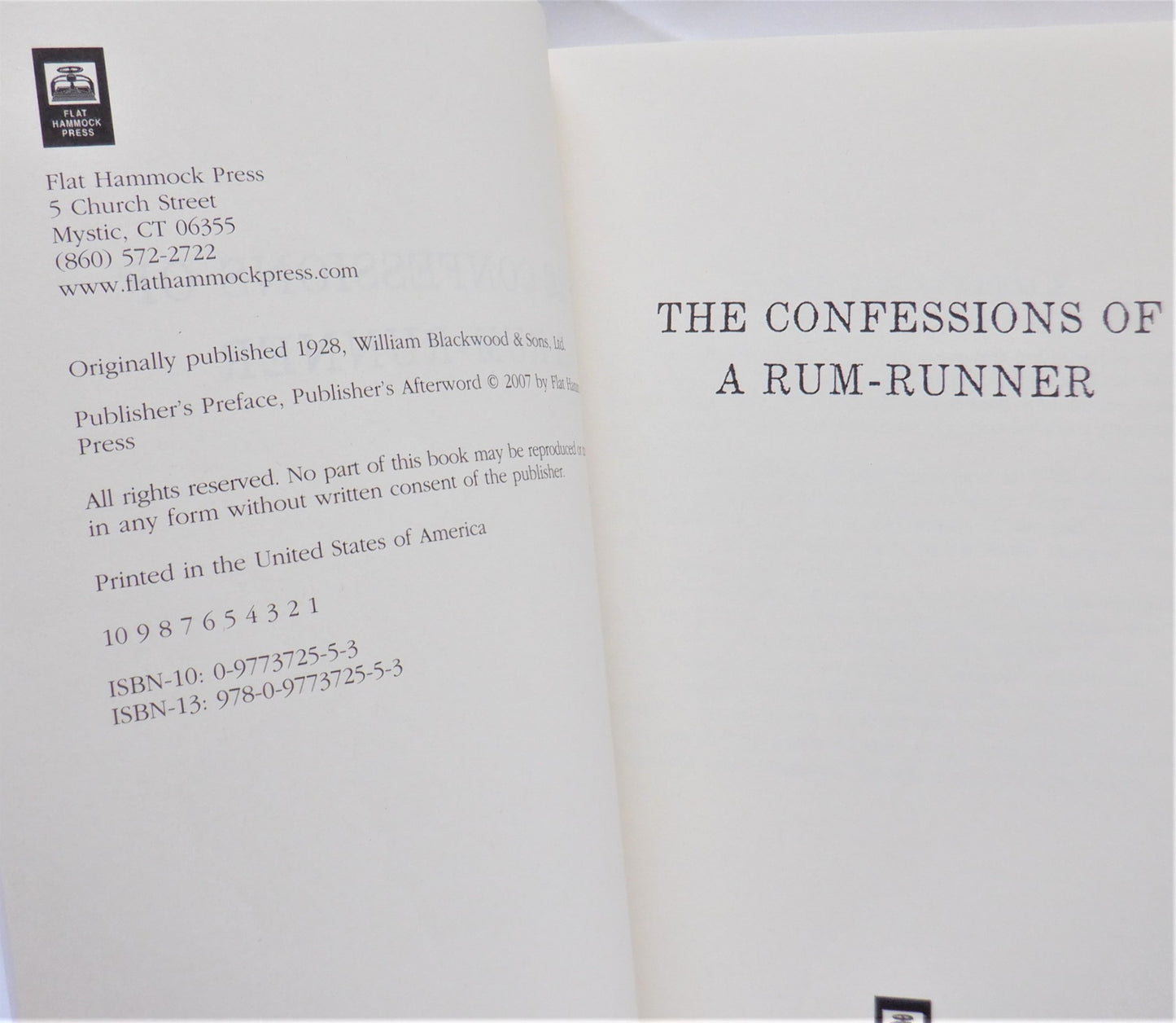 THE CONFESSIONS OF A RUM-RUNNER, True Stories by James Barbican, 2007