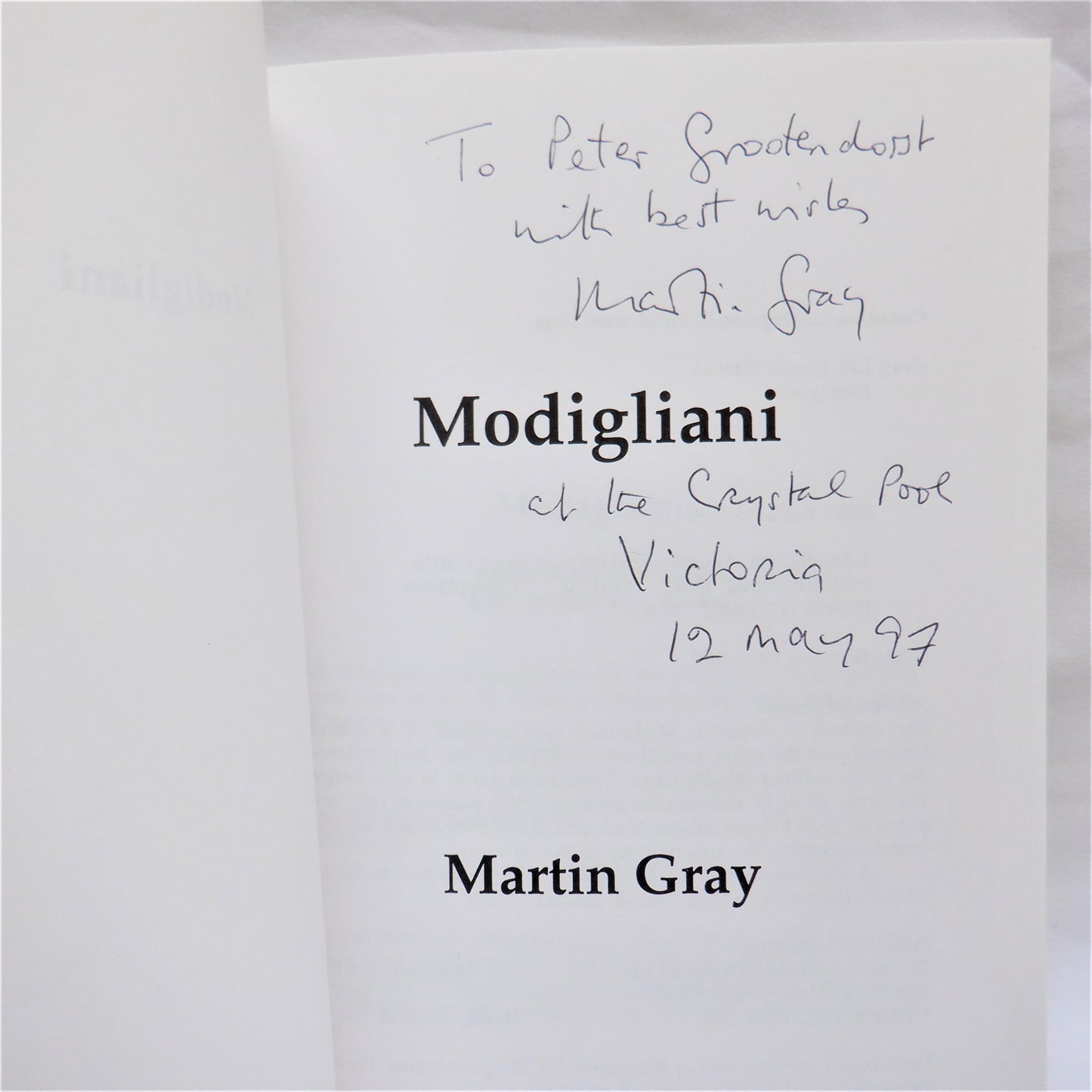 MODIGLIANI, Poem by Martin Gray (1997-SIGNED)