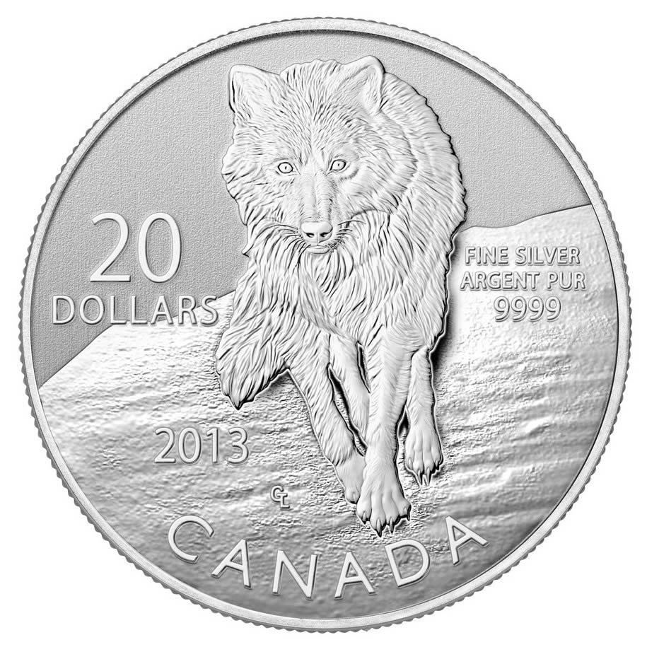 2014 $20 for $20 Pure Silver Coin: THE CANADIAN WOLF