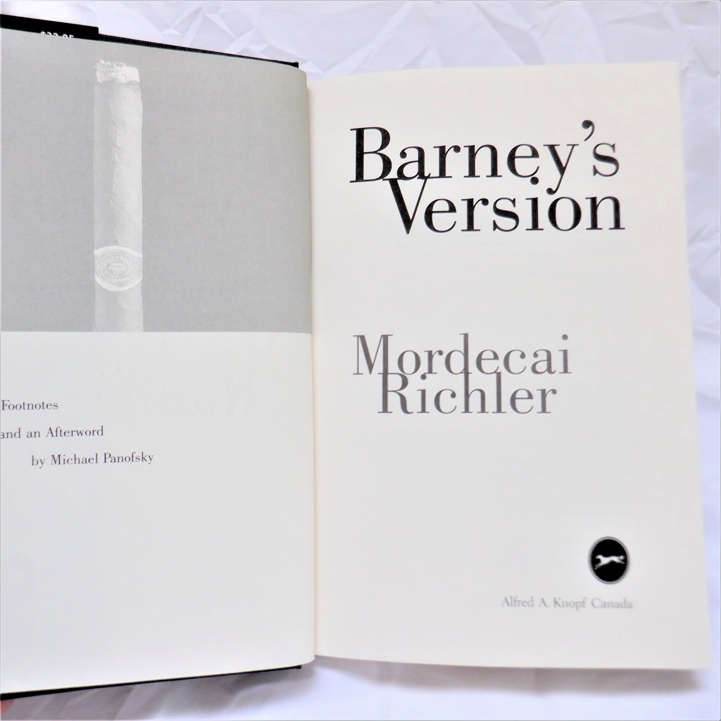 BARNEY'S VERSION, A Novel by Mordecai Richler (1st Ed. SIGNED)