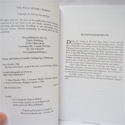 THE FOUR STORY FOREST... As Grow The Trees, So Too The Heart, by Harold Macy (1st Ed. SIGNED)
