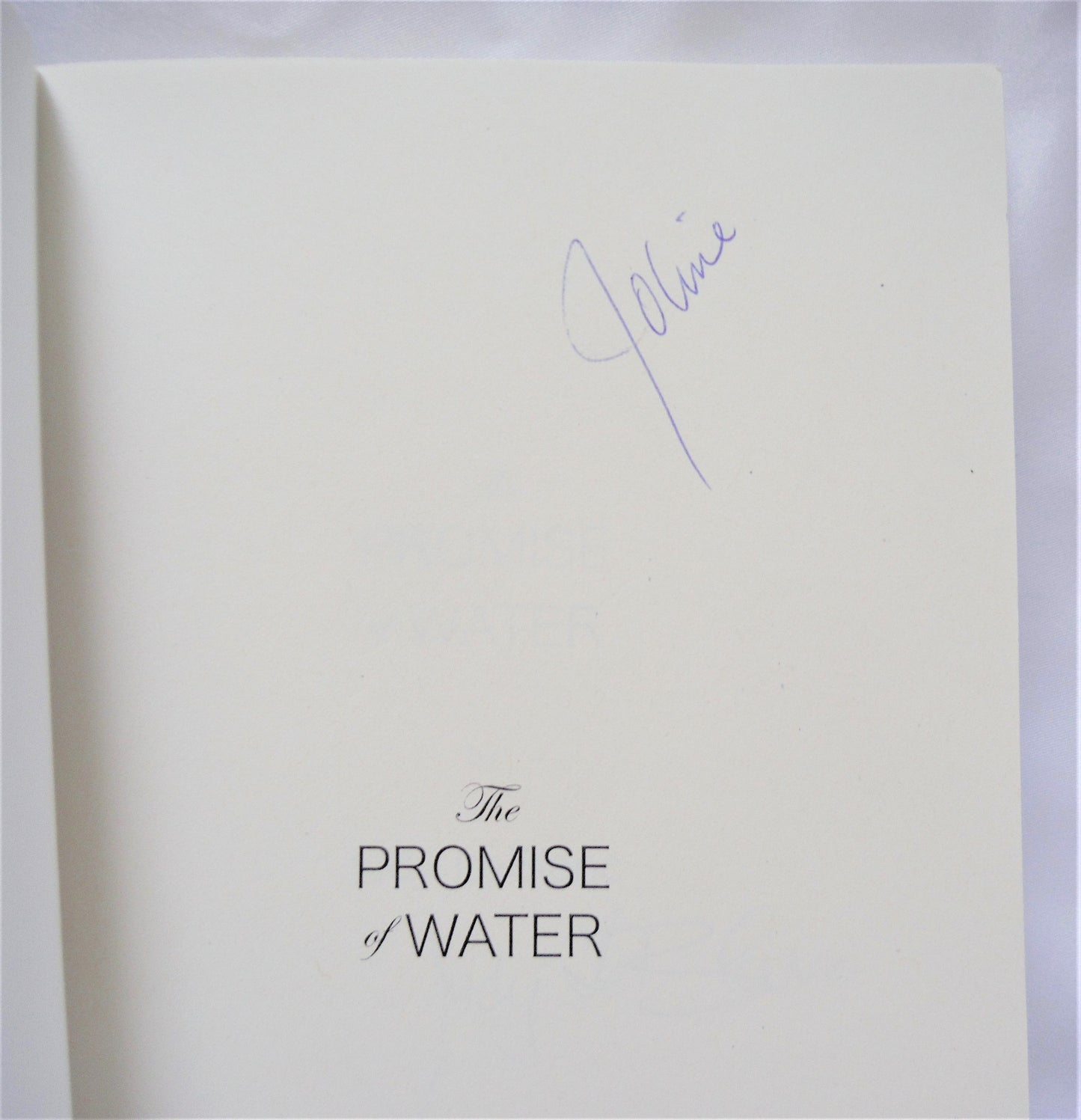 THE PROMISE OF WATER, Short Stories by Judy LeBlanc (1st Ed. SIGNED)