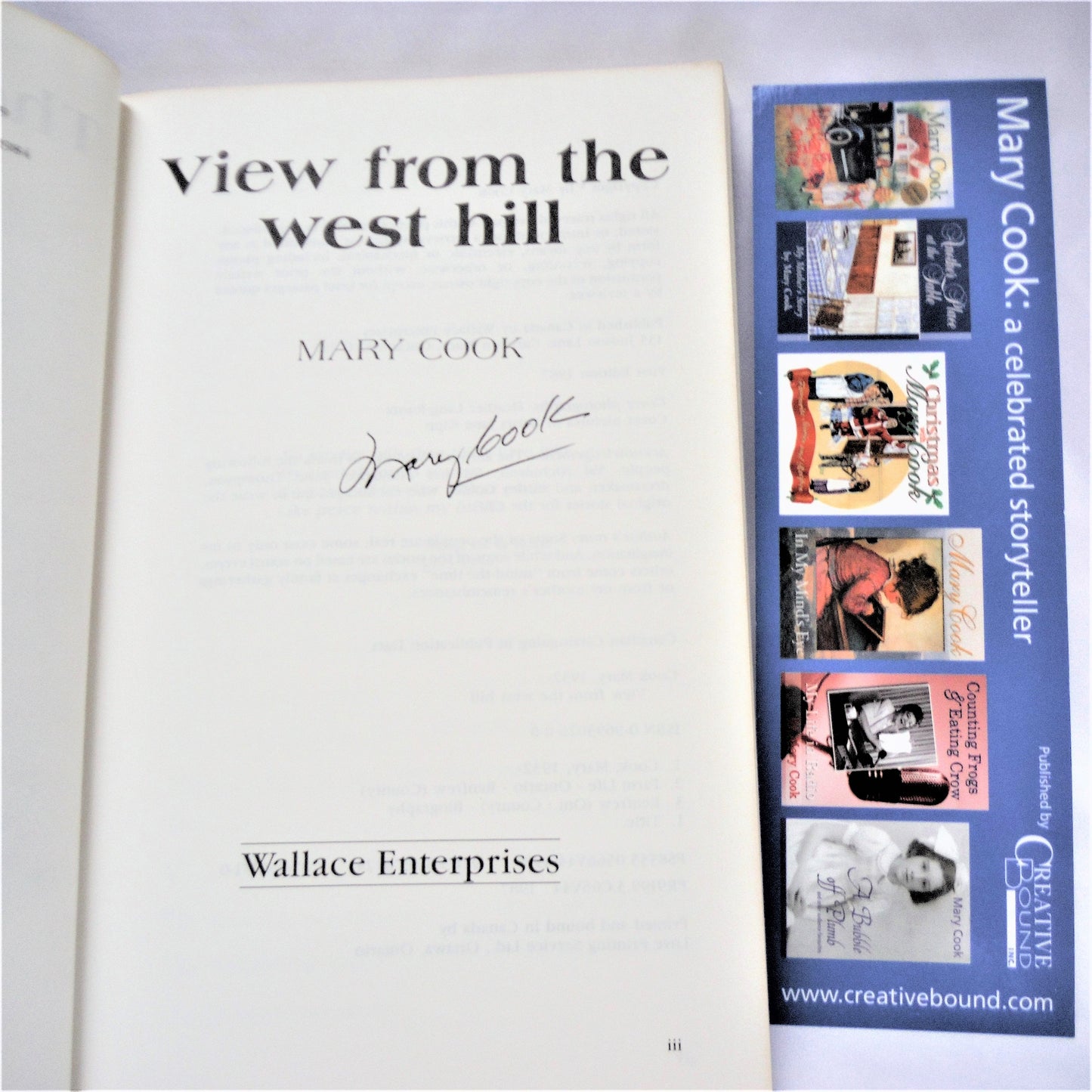 VIEW FROM THE WEST HILL, Short Stories by Mary Cook (1st Ed. SIGNED)