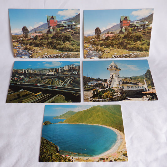 POSTCARD, Set of 4, Vintage Various Full-Colour Scenes of VENEZUELA