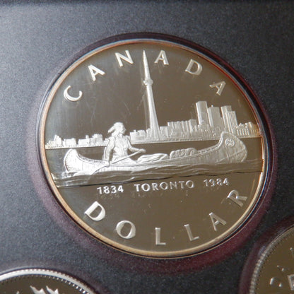 1984 Double Dollar 7-Coin CDN Proof Set: CITY OF TORONTO 150th Anniversary