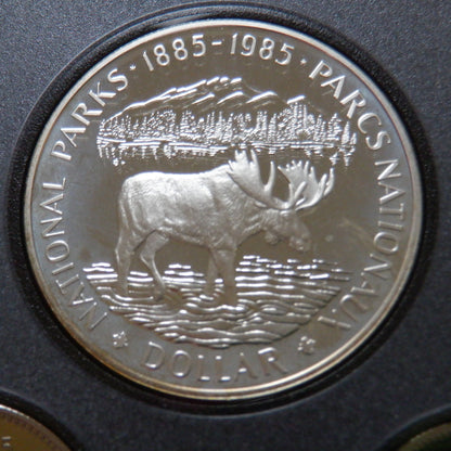 1985 Double Dollar 7-Coin CDN Proof Set: NATIONAL PARKS OF CANADA 100th Anniversary