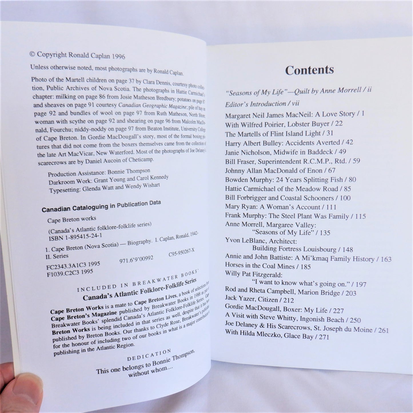 CAPE BRETON WORKS, More Lives from Cape Breton's Magazine, Canada's Atlantic Folklore-Folklife Series, Edited by Ronald Caplan (1st Ed. SIGNED)