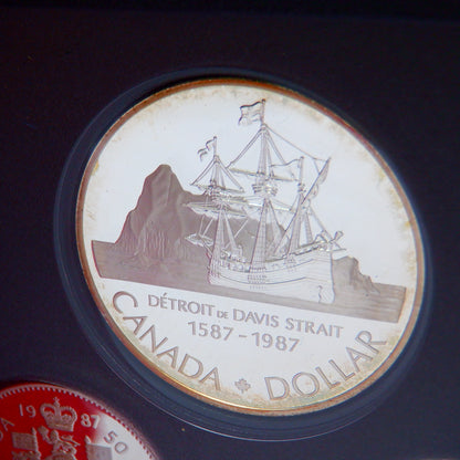 1987 Double Dollar 7-Coin CDN Proof Set: EXPLORER JOHN DAVIS 400th Anniversary