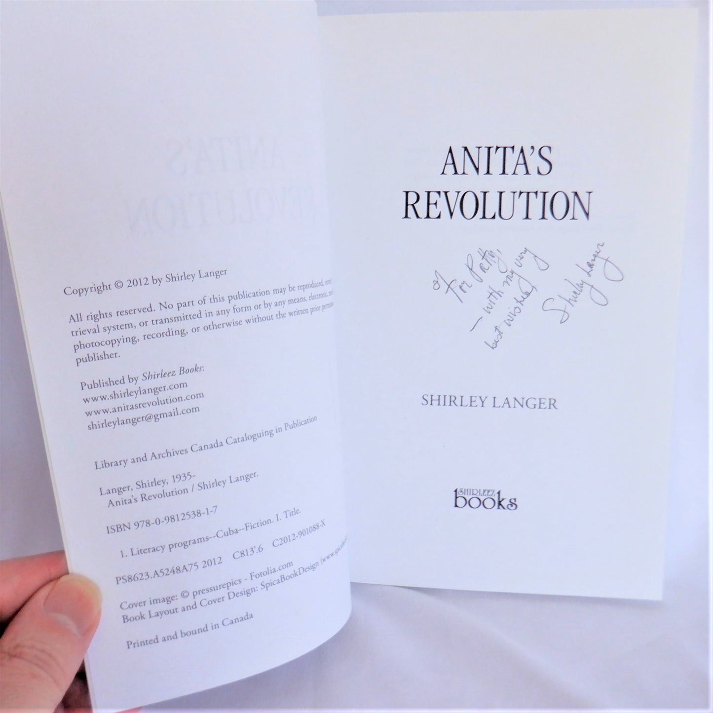 ANITA'S REVOLUTION, A Young Readers Adventure Novel, by Shirley Langer (1st Ed. SIGNED)