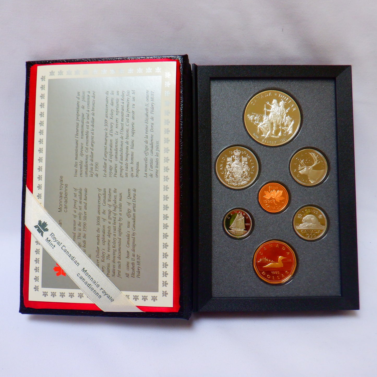 1990 Double Dollar 7-Coin CDN Proof Set: KELSEY EXPLORATION 300th Anniversary