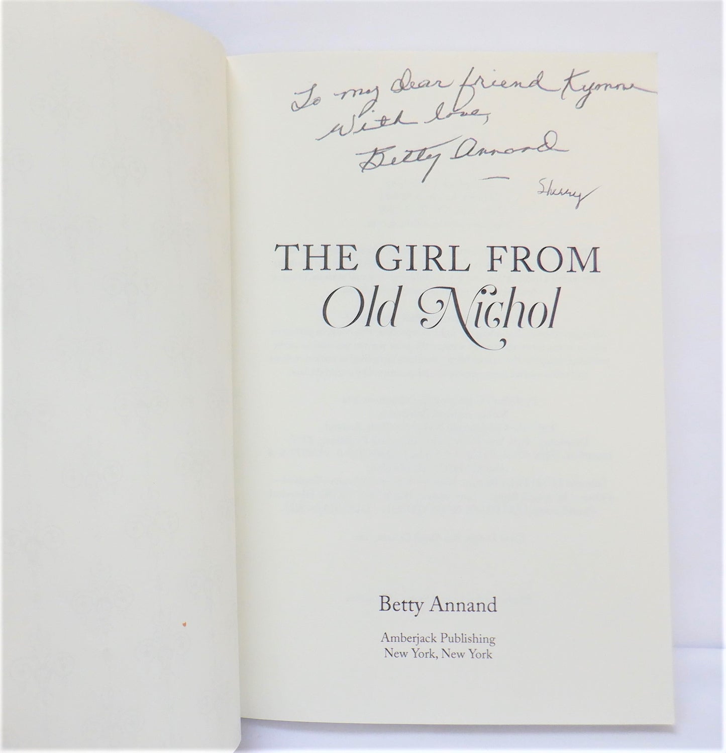 THE GIRL FROM OLD NICHOL, A Novel by Betty Annand (1st Ed. SIGNED)