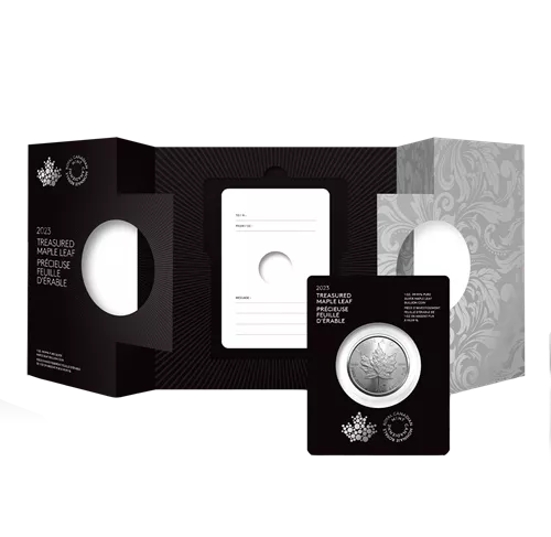 2023 Royal Canadian Mint $5 Pure Silver Coin 1 oz. 99.99% - TREASURED SILVER MAPLE LEAF COIN