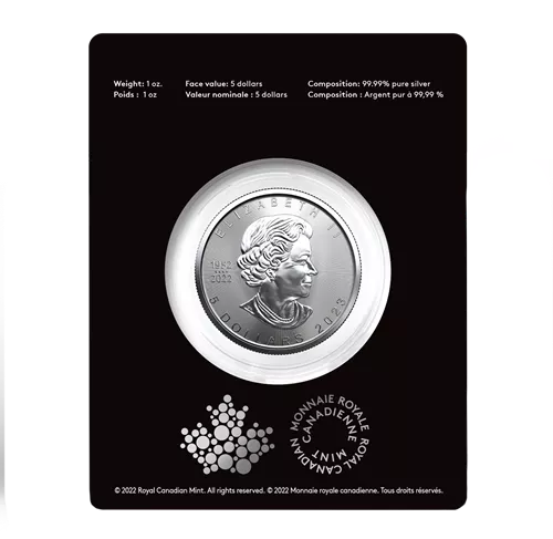 2023 Royal Canadian Mint $5 Pure Silver Coin 1 oz. 99.99% - TREASURED SILVER MAPLE LEAF COIN