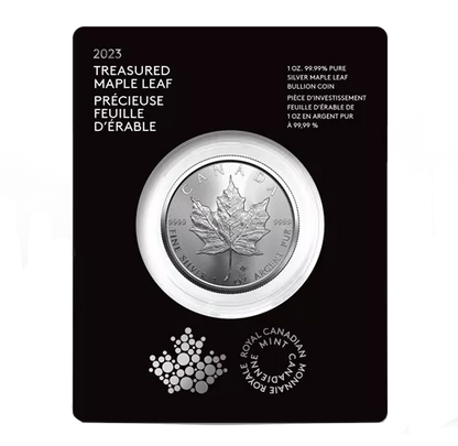 2023 Royal Canadian Mint $5 Pure Silver Coin 1 oz. 99.99% - TREASURED SILVER MAPLE LEAF COIN