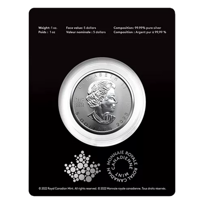 2023 Royal Canadian Mint $5 Pure Silver Coin 1 oz. 99.99% - TREASURED SILVER MAPLE LEAF COIN: Congratulations! Felicitations!