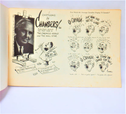 CARTOONS BY CHAMBERS, Canadian Political Cartoons by Bob Chambers from the Chronicle-Herald and The Mail-Star Newspapers, Halifax, Nova Scotia (1966 1st Ed.)