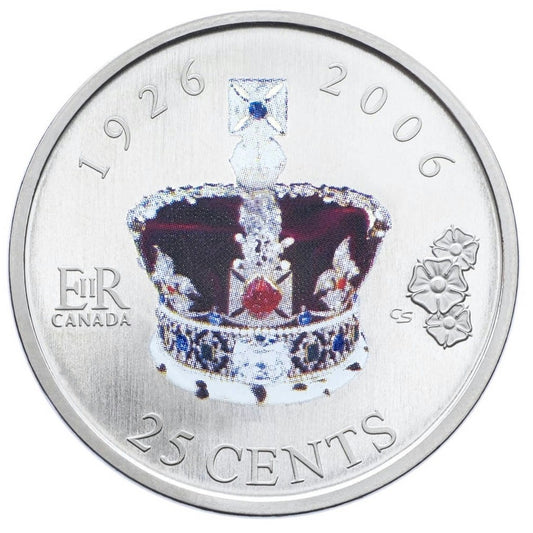 2006 Coloured 25-Cent Canadian Commemorative Coin: CELEBRATING QUEEN ELIZABETH'S 80th BIRTHDAY!