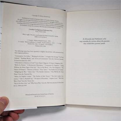 WHAT'S RIGHT, The New Conservatism and What it Means for Canada, by David Frum (1st Ed. SIGNED)