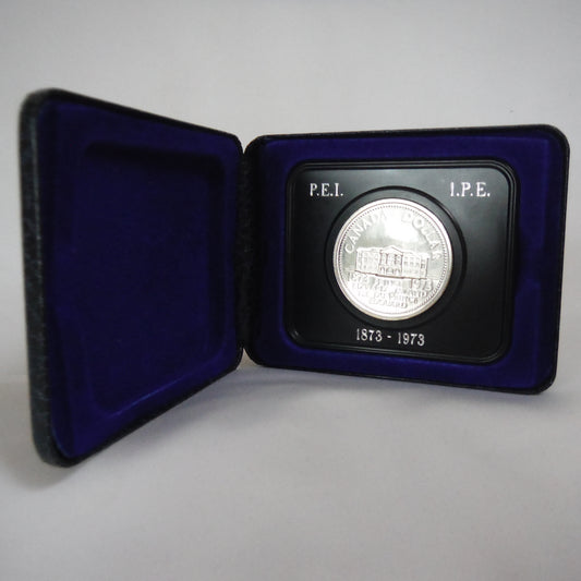 1973 Canadian $1 Brilliant Uncirculated Nickel Dollar Coin w/case: PRINCE EDWARD ISLAND 1873-1973 Centennial
