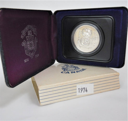 1974 Canadian $1 CITY OF WINNIPEG Centennial (1874-1974) Brilliant Uncirculated Nickel Dollar Coin w/case