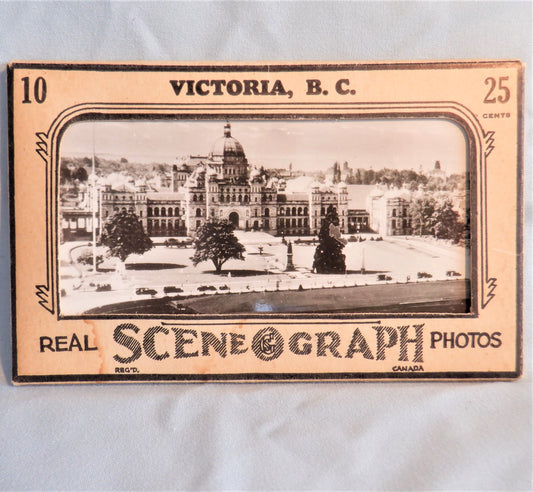 Antique Package of 10 B&W "Real Sceneograph Photos" of VICTORIA, The Capital City of British Columbia, Canada