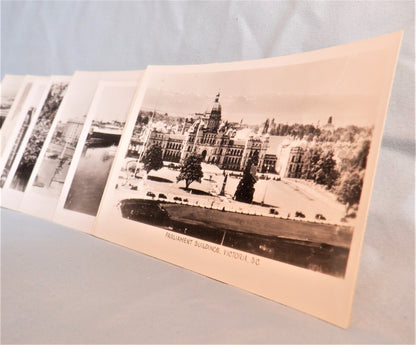 Antique Package of 10 B&W "Real Sceneograph Photos" of VICTORIA, The Capital City of British Columbia, Canada