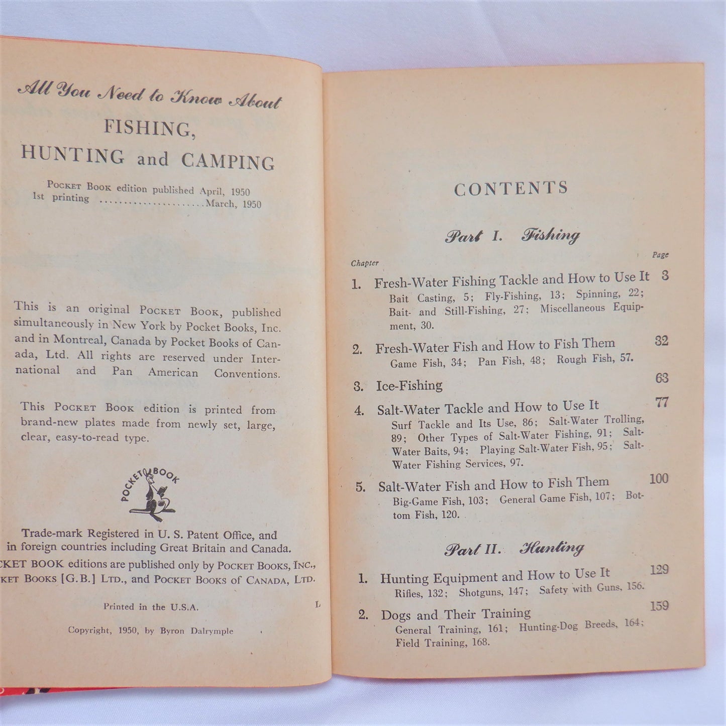 ALL YOU NEED TO KNOW ABOUT FISHING, HUNTING and CAMPING, by Byron Dalrymple, 1950