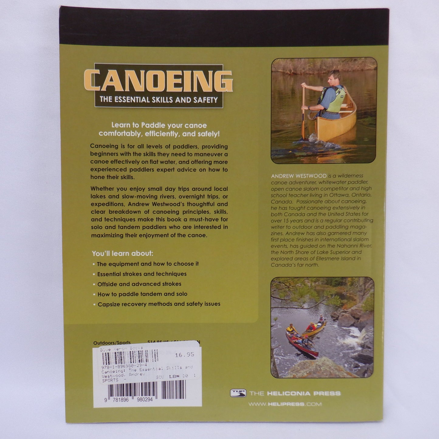 CANOEING, THE ESSENTIAL SKILLS AND SAFETY, by Andrew Westwood (2007 1st Ed.)