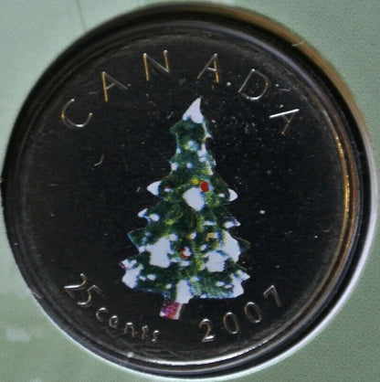 2007 Christmas Tree Coloured Commemorative 7 Coin Gift Set, MINT Sealed