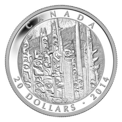 2014 EMILY CARR Fine Silver 1 oz 99.99% Coin: THE TOTEM FOREST