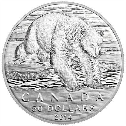 2016 $50 For $50 CANADA POLAR BEAR Pure Silver Coin w/COA Card