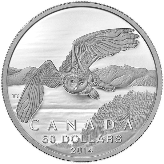 2014 $50 For $50 CANADA SNOWY OWL Pure Silver Coin w/COA Card