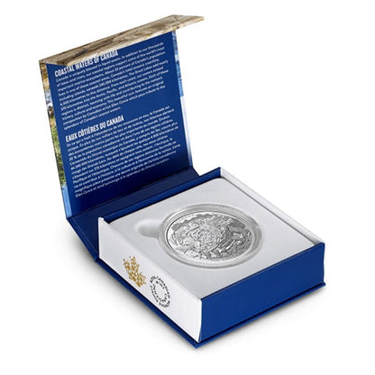 2015 $200 For $200 CANADA'S COASTAL WATERS COIN, 2 Ounces of .9999 Pure Silver w/COA Display Box