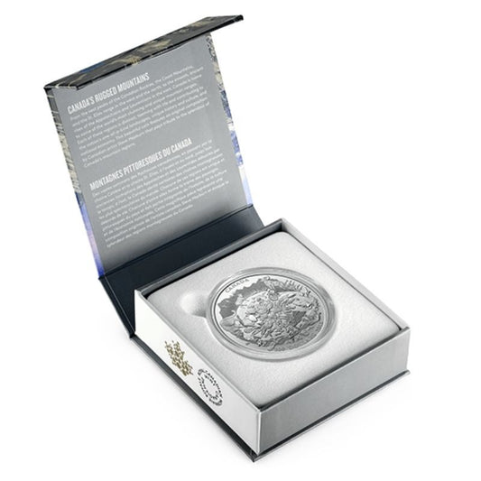 2015 $200 For $200 CANADA'S RUGGED MOUNTAINS COIN, 2 Ounces of .9999 Pure Silver w/COA Display Box