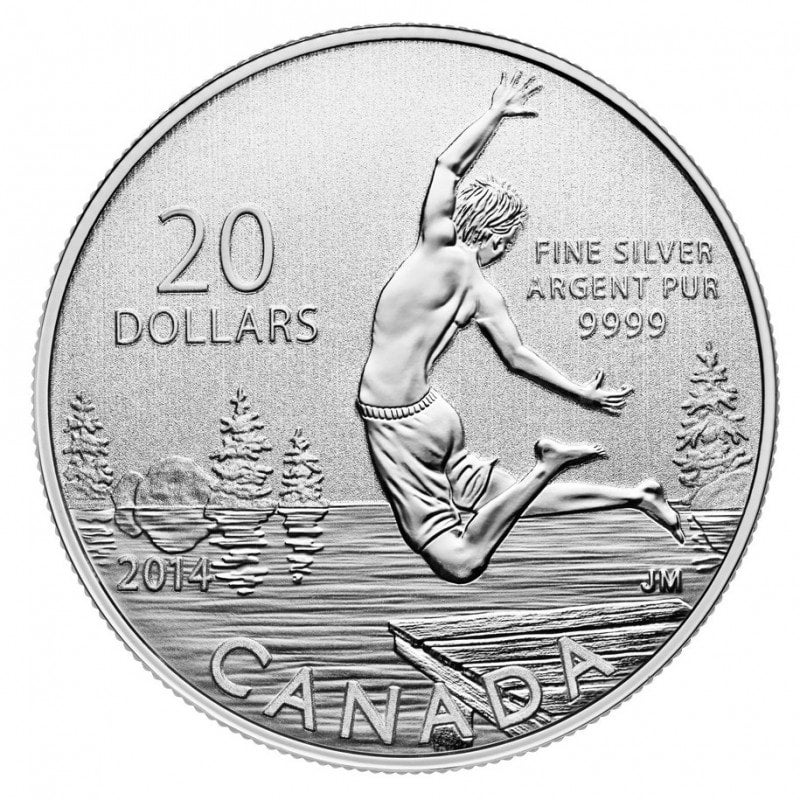 2014 $20 for $20 Pure Silver Coin: CANADA SWIMMER