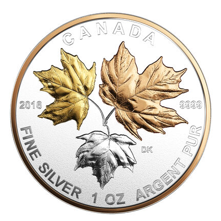 2016 Canadian Maple Leaf 5-COIN 99.99% FINE PURE SILVER Fractional Set: LONGEST REIGNING SOVEREIGN