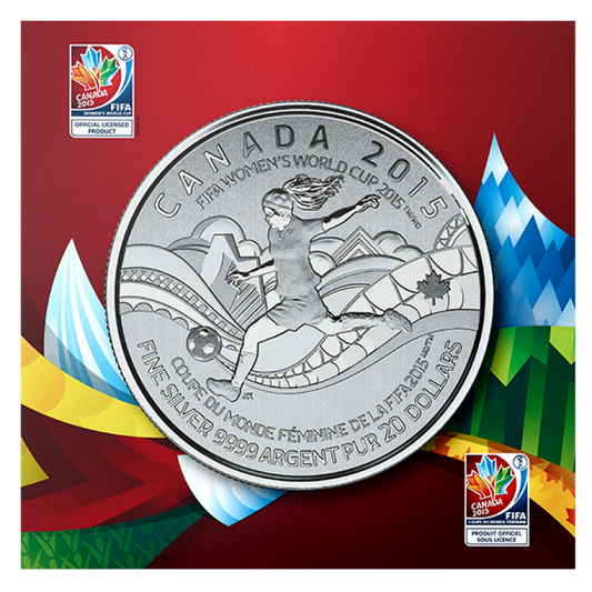 2015 $20 for $20 Pure Silver Coin: CANADA WOMEN'S SOCCER