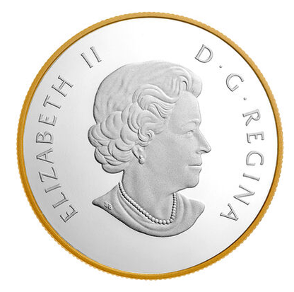 2017 Canadian $25 Pure Fine  .9999 1oz Silver Coin with Selective GOLD PLATING: PIEDFORT TIMELESS ICONS