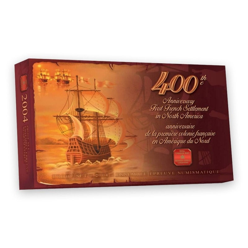 2004 Canadian 8-Coin Silver Proof Double Dollar Set: FIRST FRENCH SETTLEMENT IN NORTH AMERICA 400th Anniversary Silver Dollar