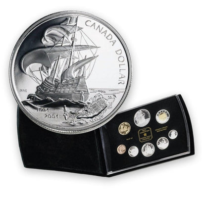 2004 Canadian 8-Coin Silver Proof Double Dollar Set: FIRST FRENCH SETTLEMENT IN NORTH AMERICA 400th Anniversary Silver Dollar