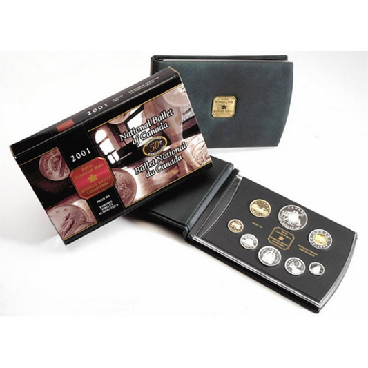 2001 Canadian 8-Coin Silver Proof Double Dollar Set: NATIONAL BALLET OF CANADA 50th Anniversary Silver Dollar