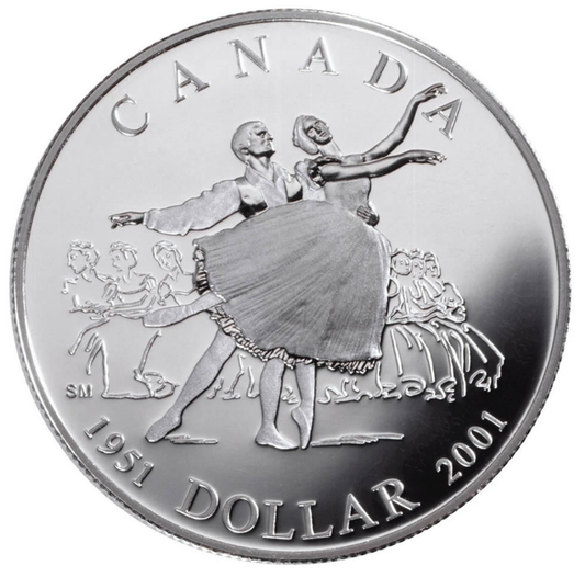 2001 Canadian 8-Coin Silver Proof Double Dollar Set: NATIONAL BALLET OF CANADA 50th Anniversary Silver Dollar