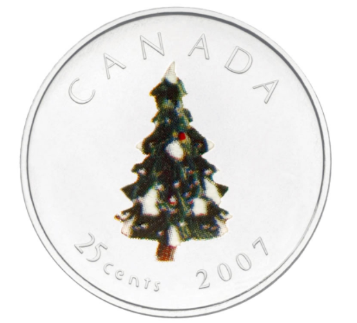 2007 Christmas Tree Coloured Commemorative 7 Coin Gift Set, MINT Sealed