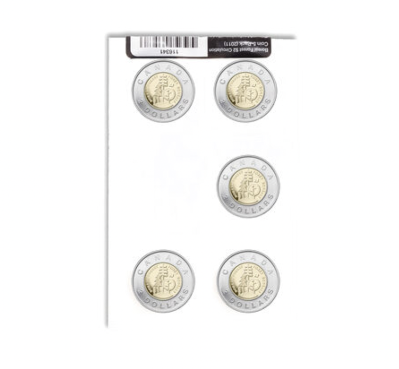 2011 Canada $2 Coin BOREAL FOREST circulation 5-Pack RCM Coins