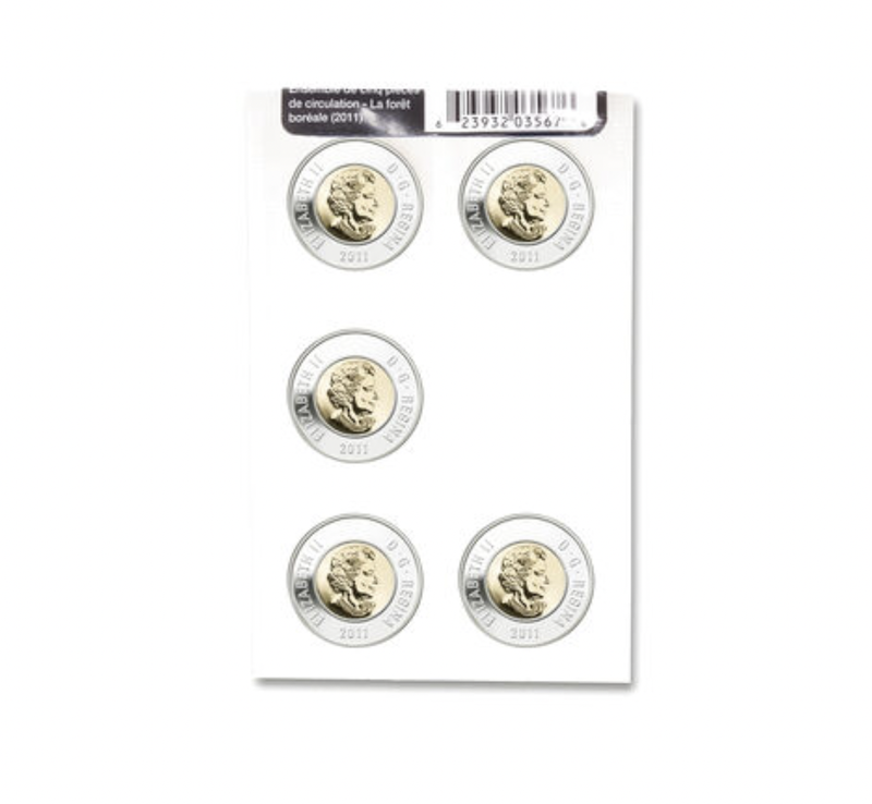 2011 Canada $2 Coin BOREAL FOREST circulation 5-Pack RCM Coins