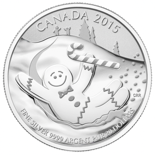 2015 $20 for $20 Pure Silver Coin: CANADA GINGERBREAD MAN