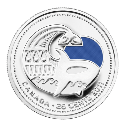 2011 Canadian .25-cent Quarters: LEGENDARY NATURE COIN COLLECTION 6-Pack Pliofilm