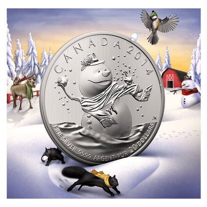 2014 $20 for $20 Pure Silver Coin: CANADA SNOWMAN